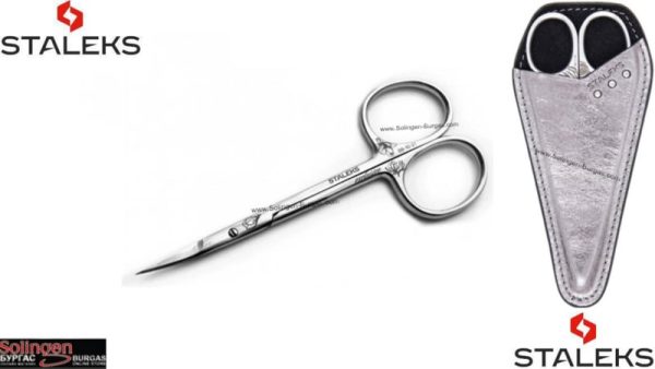 Exclusive`10 Prof. cuticle scissors (Zebra) + leather case (cutting edge - 21 mm)