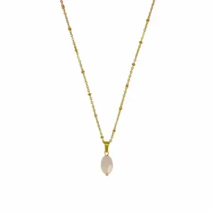Rozenkwarts Facet ketting - goud