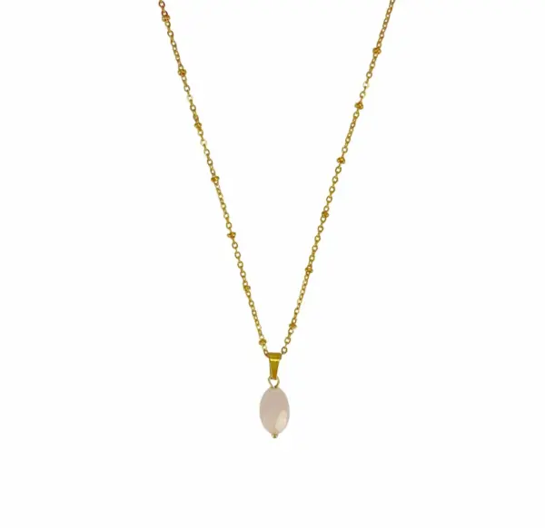 Rozenkwarts Facet ketting - goud