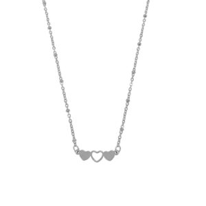 Hartjes ketting - zilver