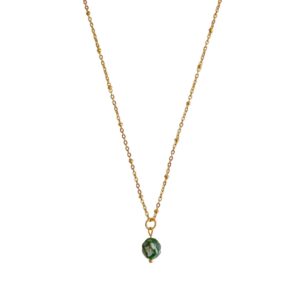 Green Spot Jaspis ketting - goud
