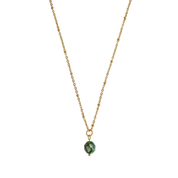 Green Spot Jaspis ketting - goud