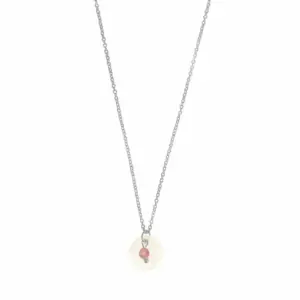 Toermalijn schelp ketting - zilver